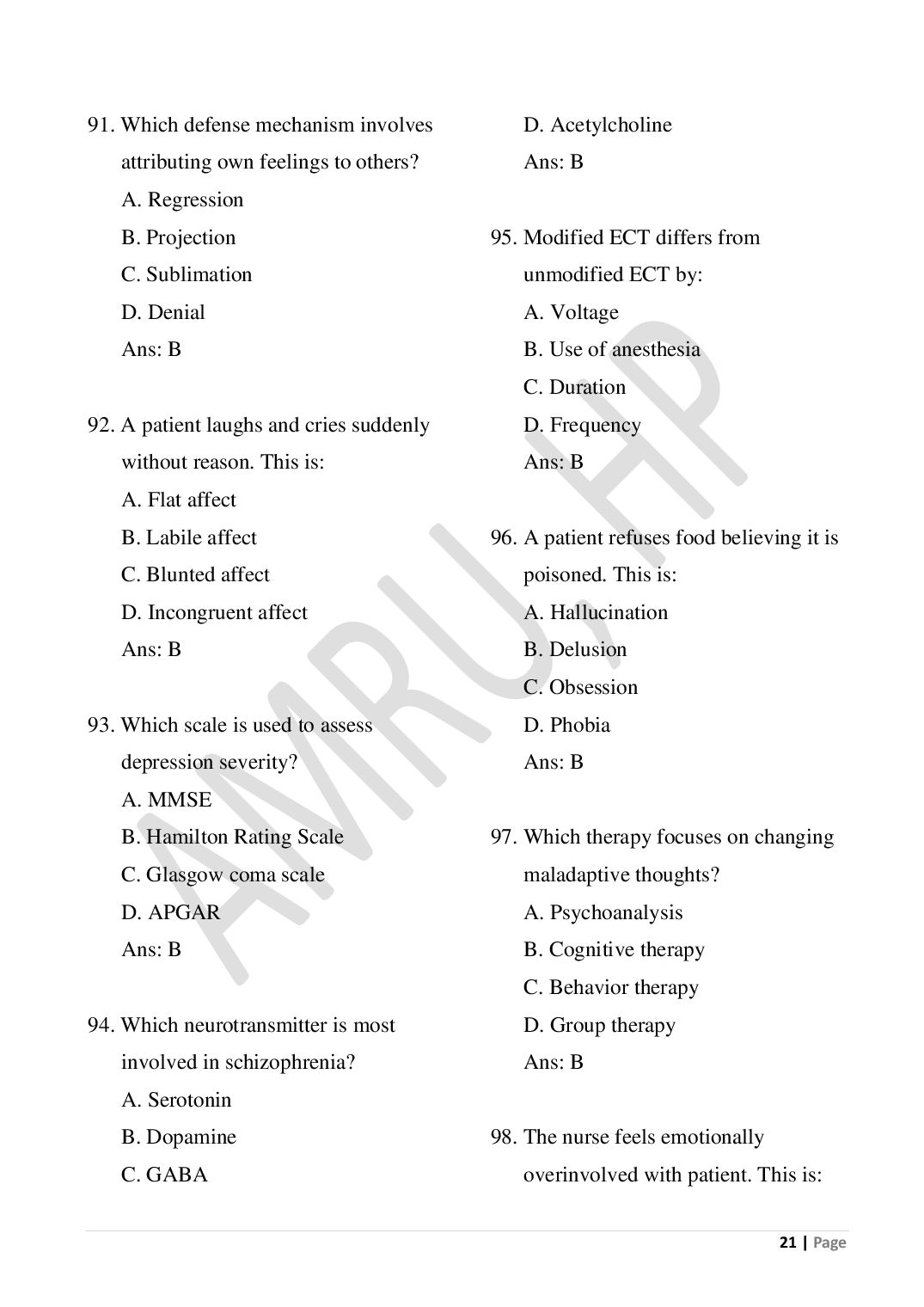 HP M.Sc Nursing 2026 Question Paper PDF