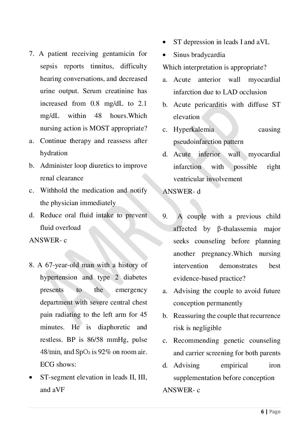 HP M.Sc Nursing 2026 Question Paper PDF