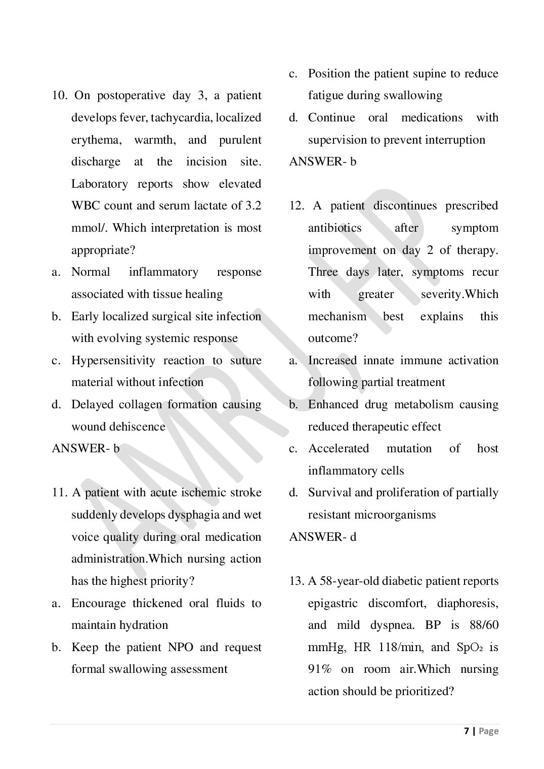 HP M.Sc Nursing 2026 Question Paper PDF