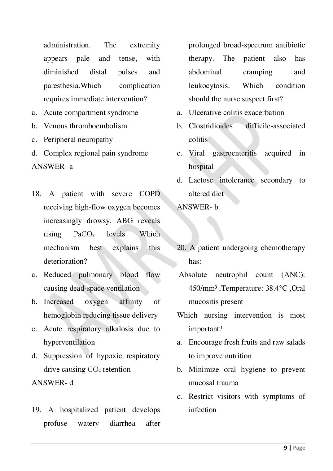 HP M.Sc Nursing 2026 Question Paper PDF