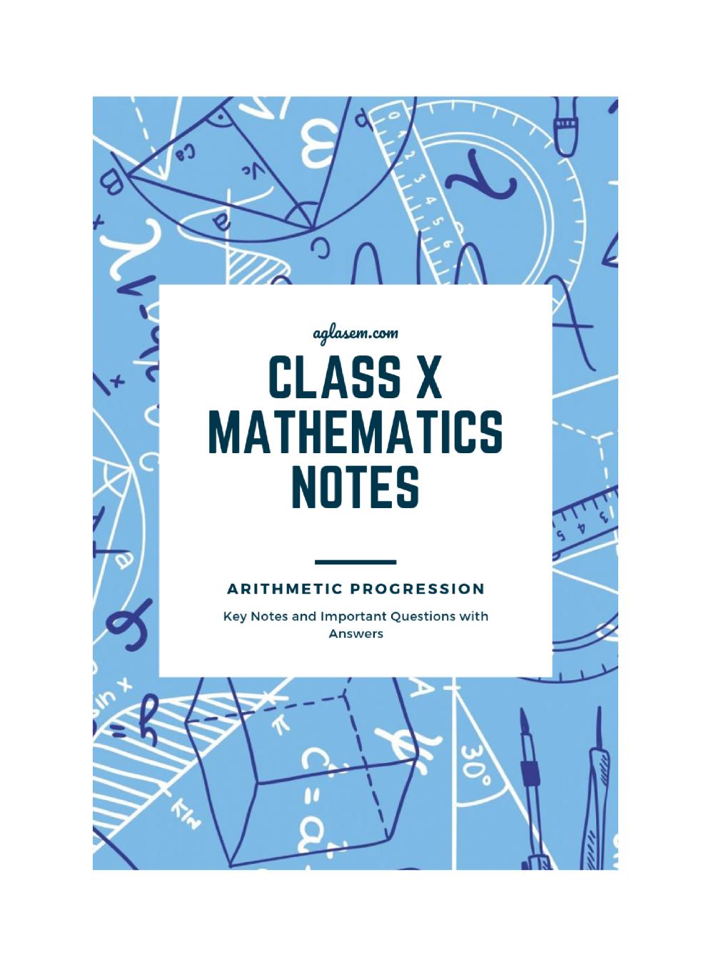 Class 10 Maths Notes for Arithmetic Progression - Page 1