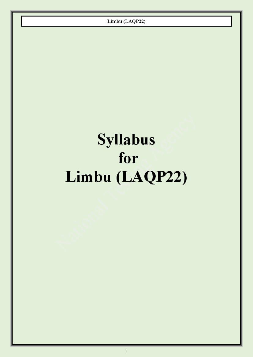 CUET PG 2024 Syllabus Limbu - Page 1