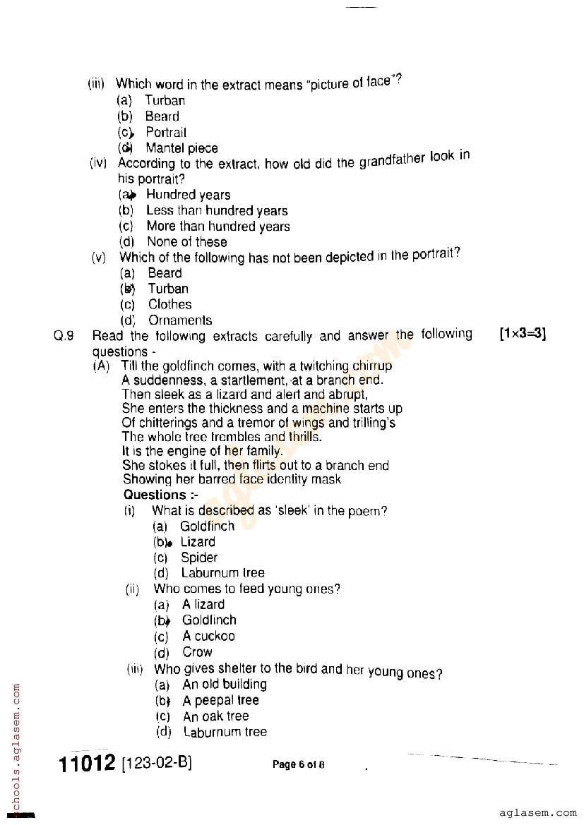 Mp Board Class 11 English Question Paper Pdf Aglasem 0484