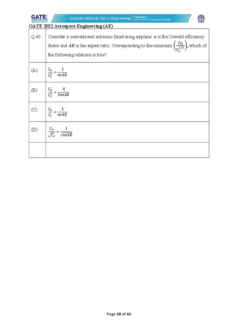GATE 2022 Question Papers PDF with Answer Keys (37 Papers)