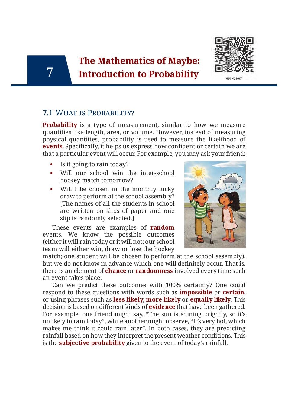 NCERT Book Class 9 Mathematics Chapter 7 The Mathematics of Maybe: Introduction to Probability - Page 1 of 19