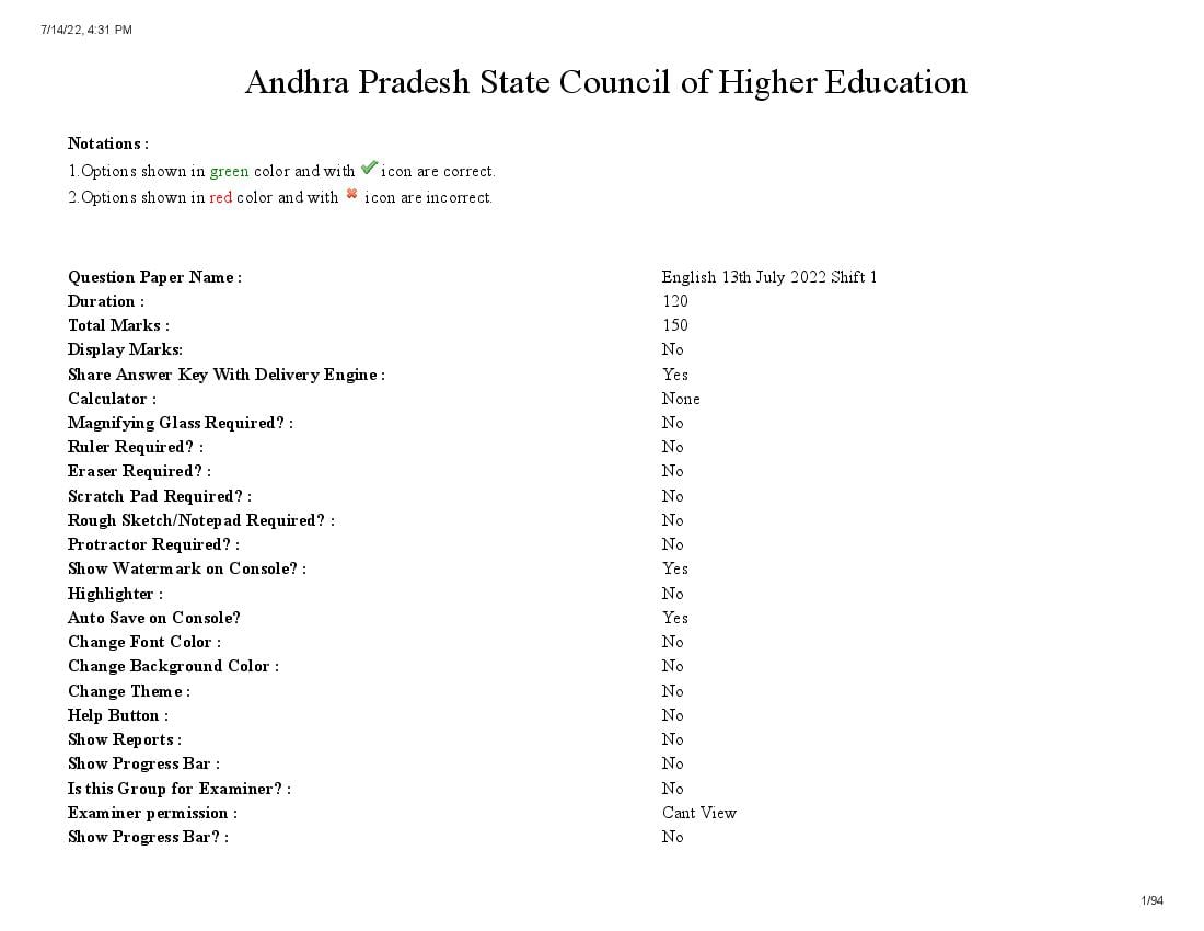 AP EdCET 2022 Question Paper with Answer Key for English - Page 1