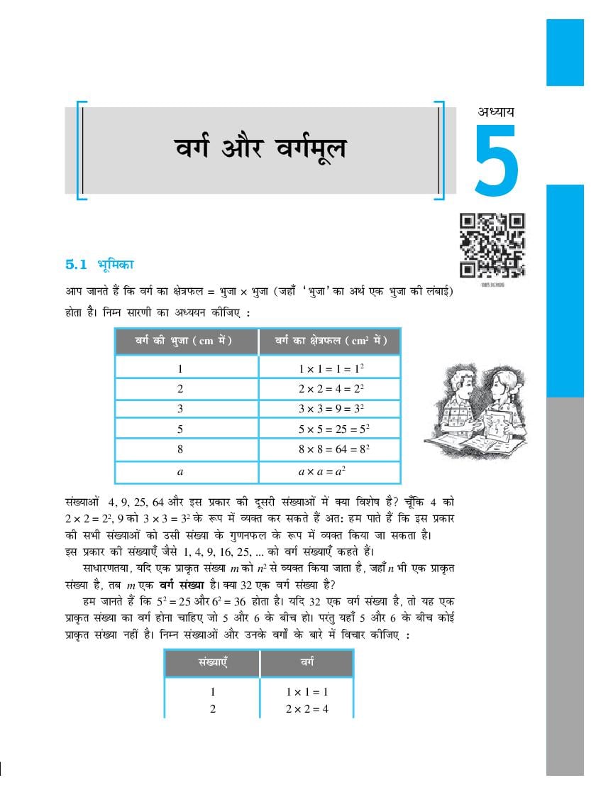 NCERT Book Class 8 Maths (गणित) Chapter 5 वर्ग और वर्गमूल - Page 1