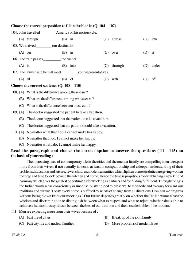 Punjab B.Ed 2019 Question Paper PDF with Answer Key