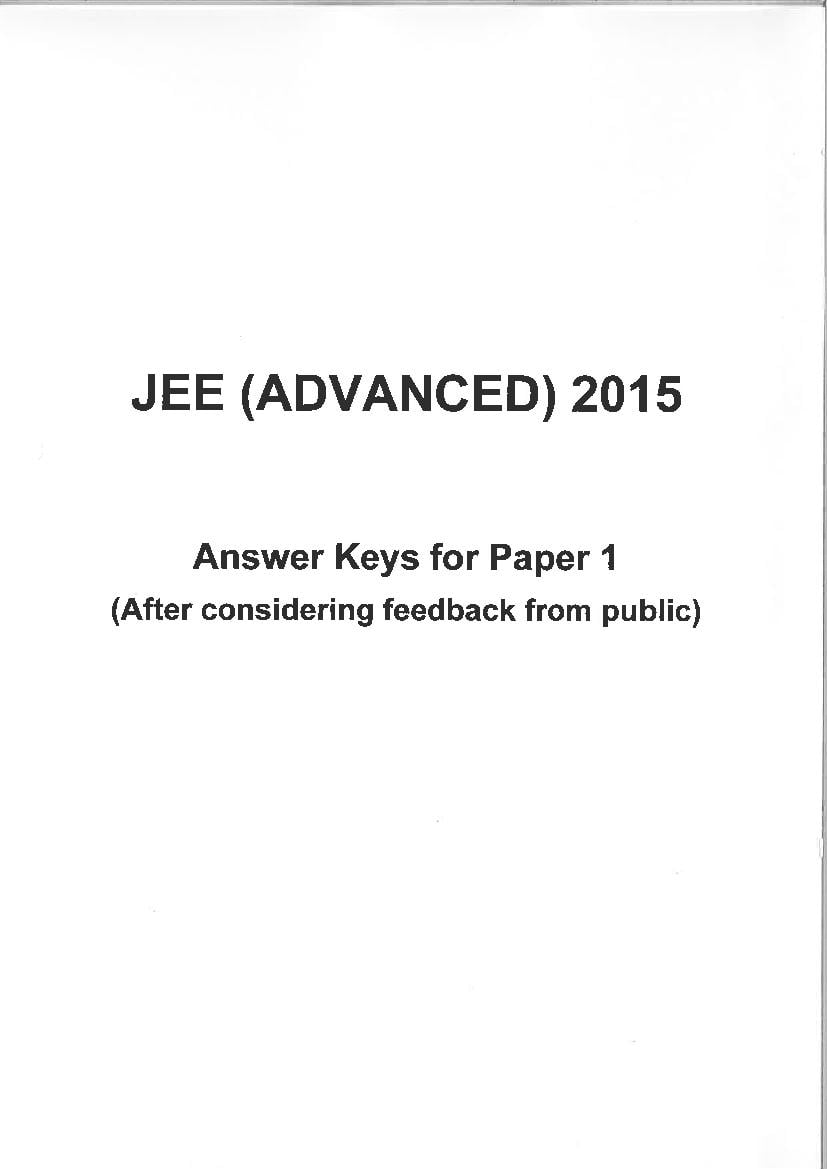 JEE Advanced 2015 Question Paper 1 - Page 1