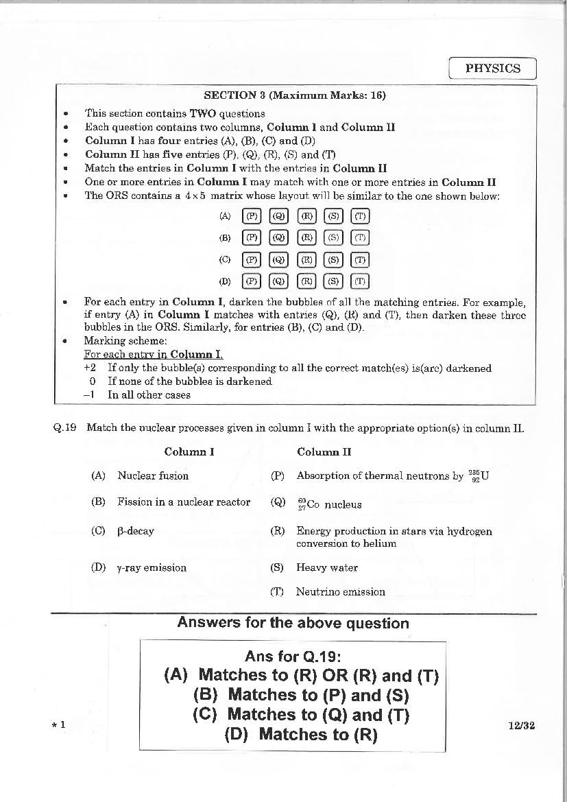JEE Advanced 2015 Question Paper PDF (2 Papers with Answers)