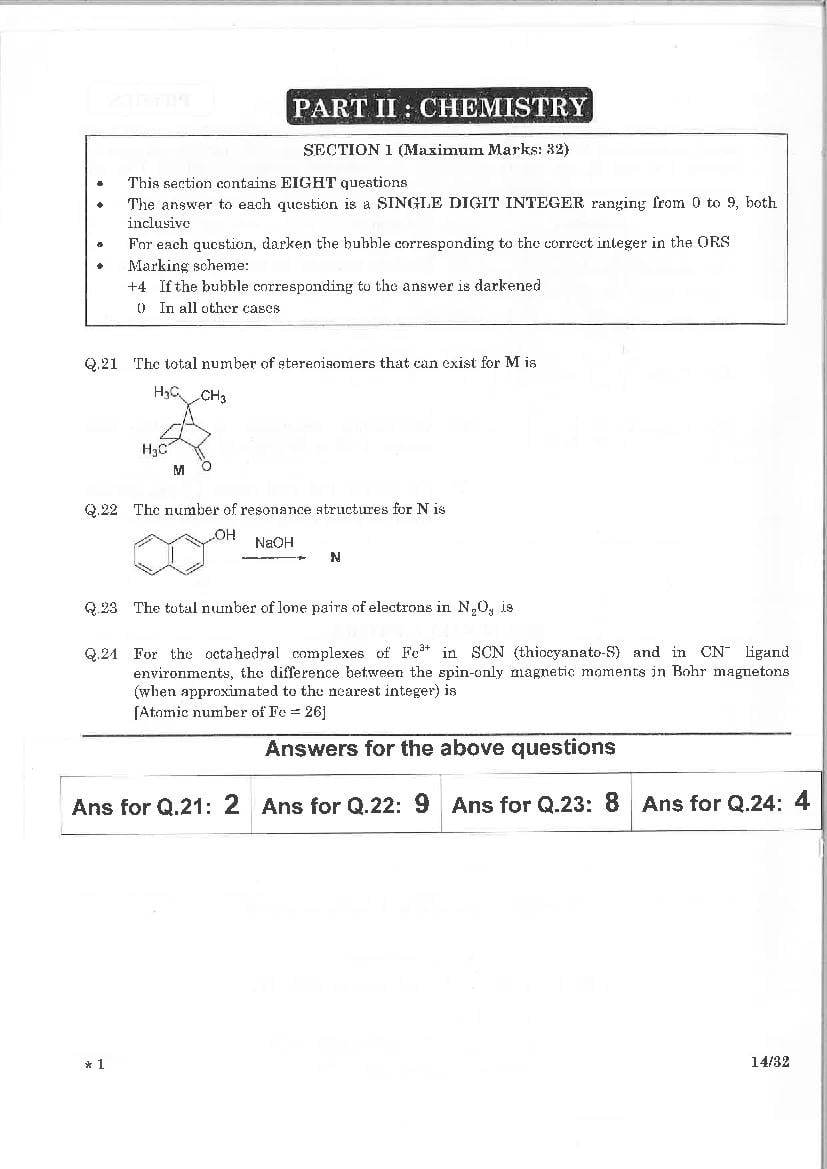JEE Advanced 2015 Question Paper PDF (2 Papers with Answers)