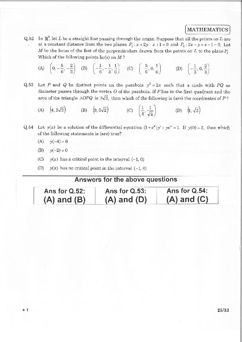 JEE Advanced 2015 Question Paper PDF (2 Papers with Answers)