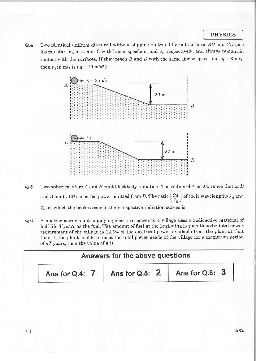 JEE Advanced 2015 Question Paper PDF (2 Papers with Answers)