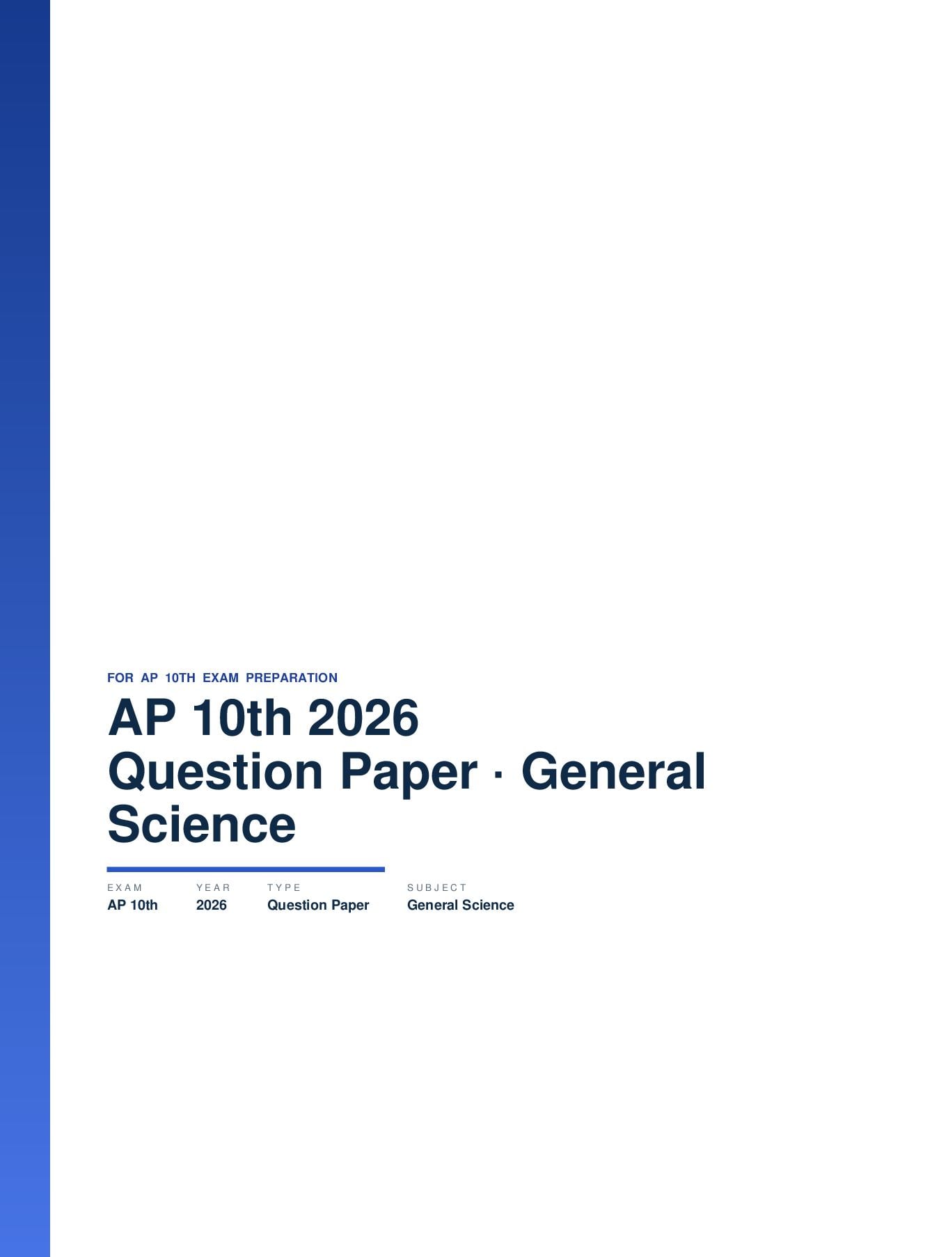 AP 10th Question Paper 2026 General Science - Page 1 of 7