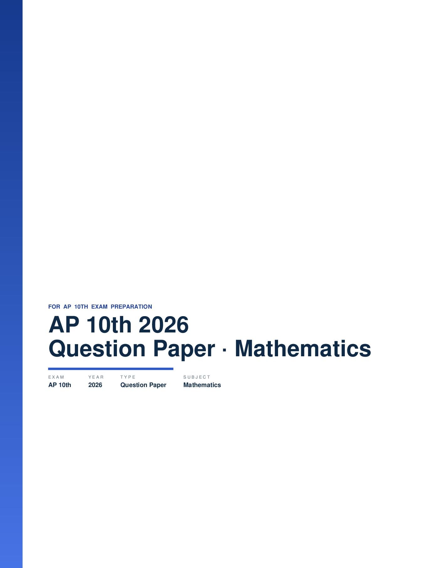 AP 10th Question Paper 2026 Mathematics - Page 1 of 8