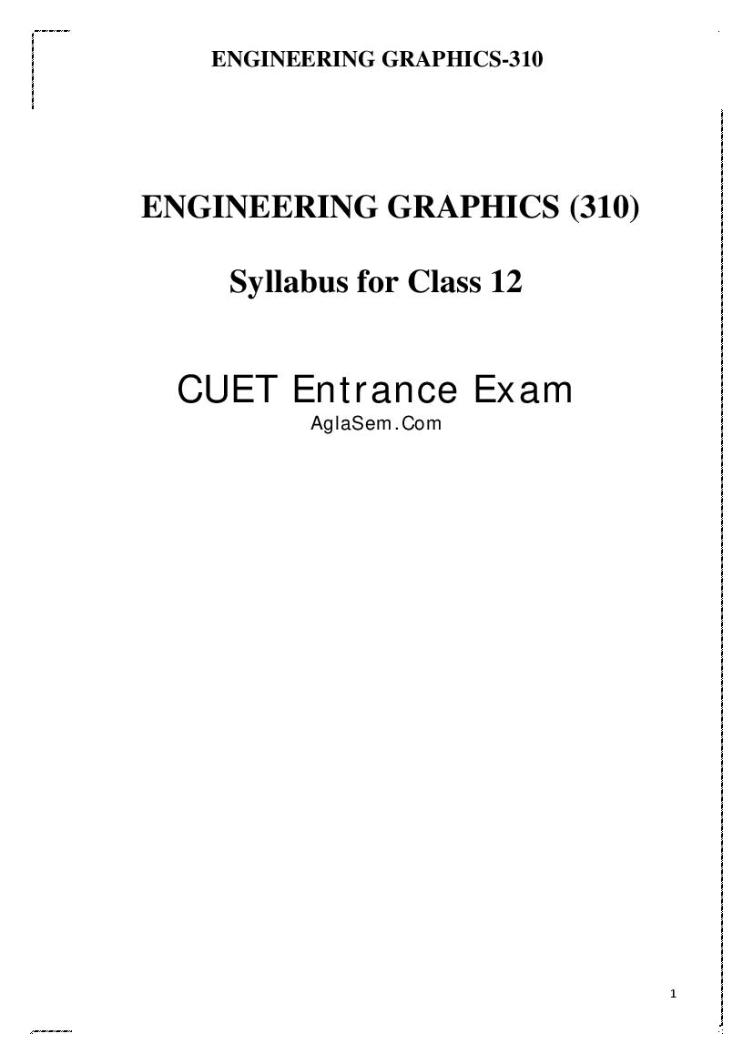 CUET 2022 Syllabus Engineering Graphics - Page 1