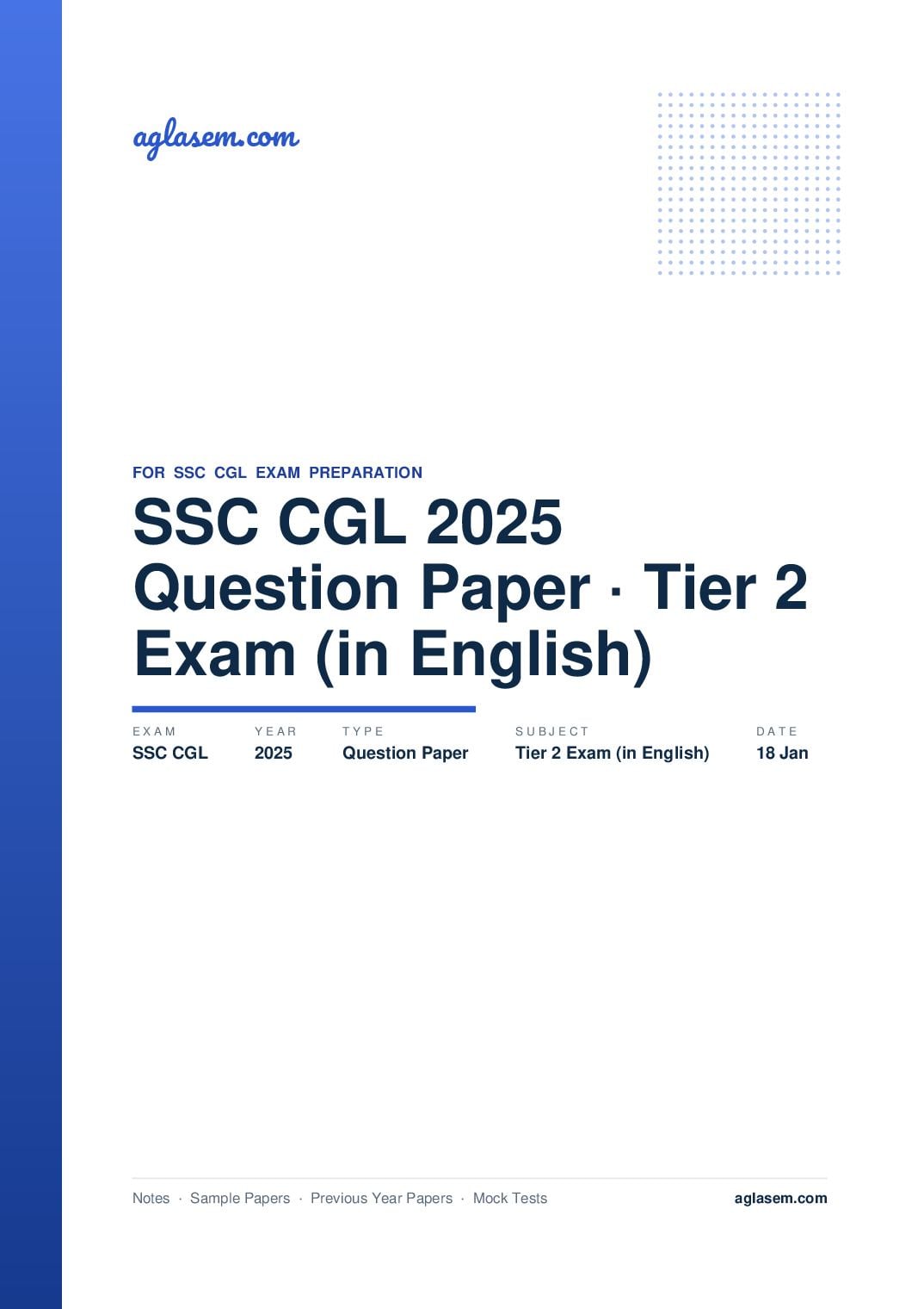 SSC CGL 2025 Question Paper Tier 2 Exam Paper 1 (in English) - Page 1 of 87