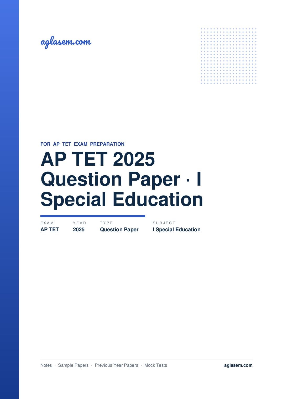 AP TET 2025 Question Paper I Special Education - Page 1 of 117