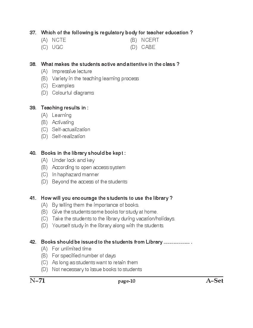 Punjab B.Ed 2017 Question Paper PDF with Answer Key