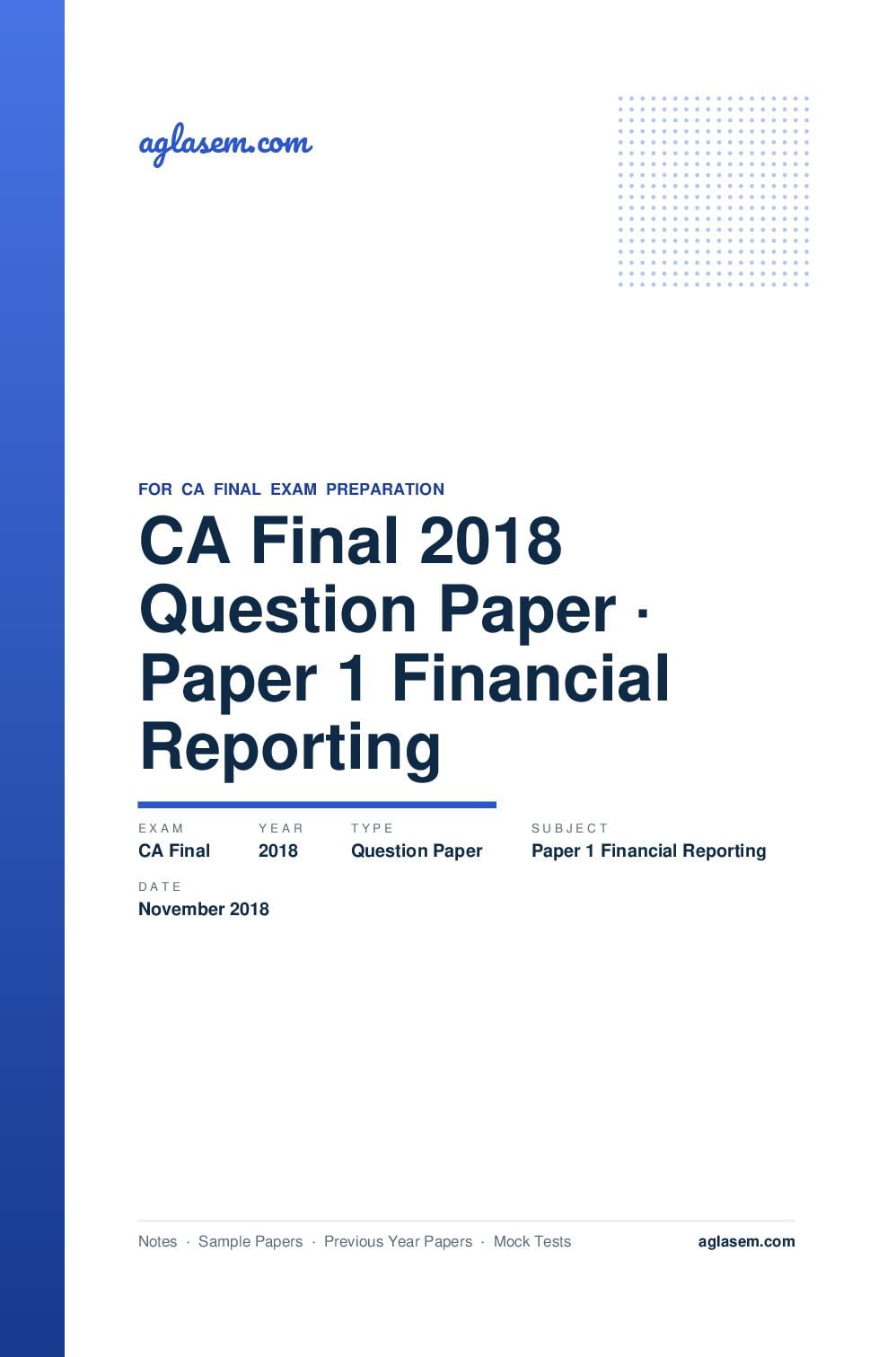 CA Final November 2018 Question Paper Paper 1 Financial Reporting - Page 1 of 16