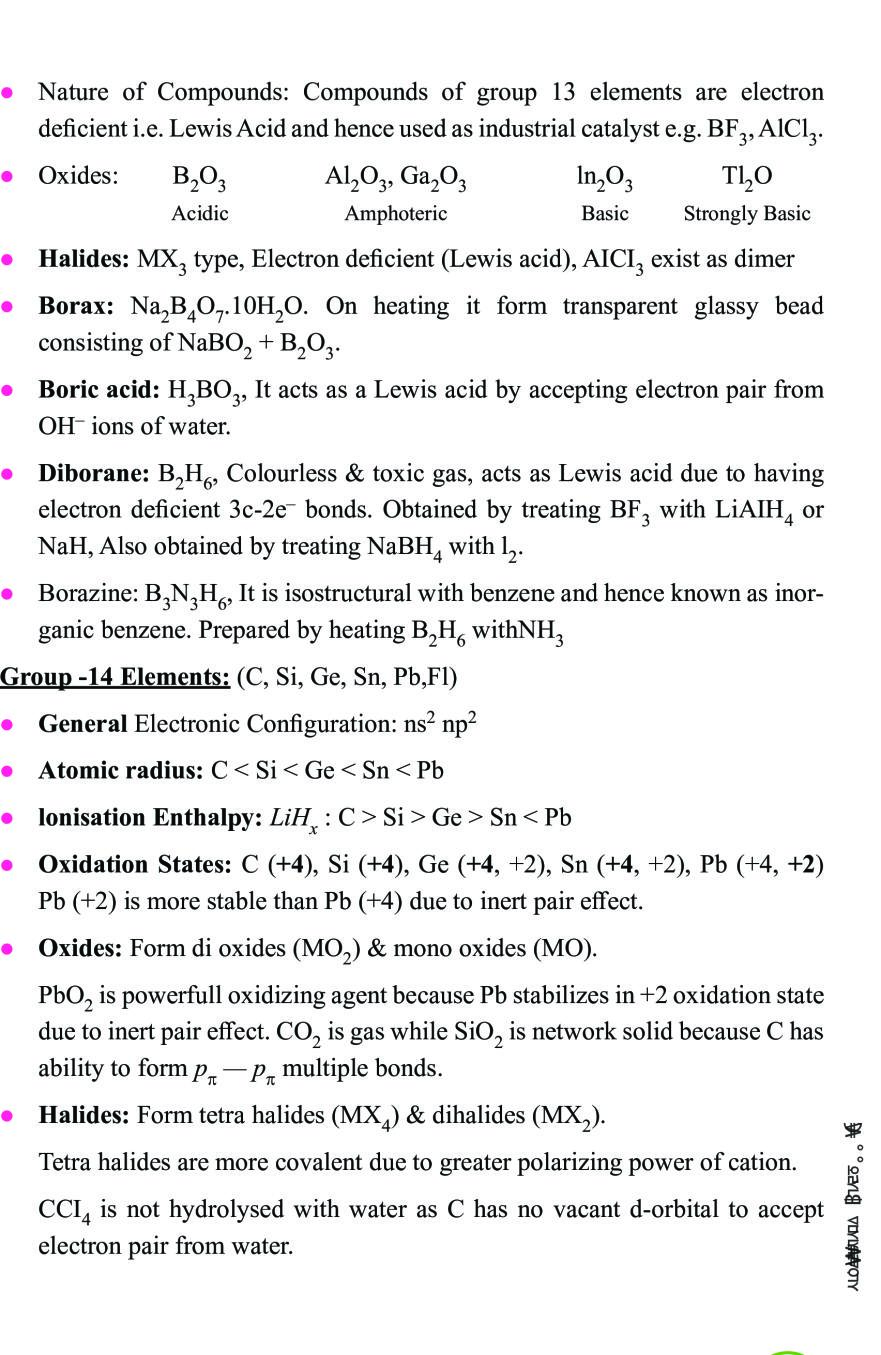 P Block Elements Notes For Class 11 Chemistry PDF OneEdu24