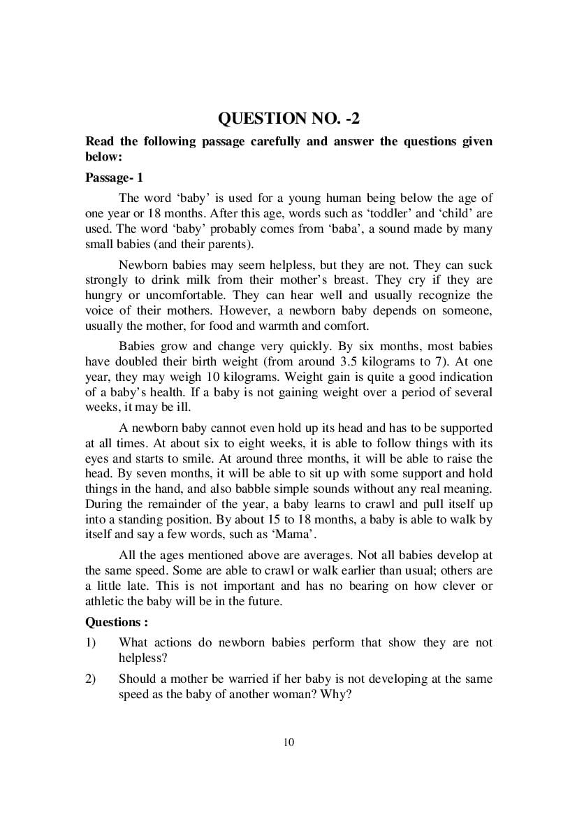 MP Board Class 9 English (Special) Question Bank (PDF) – Important Questions
