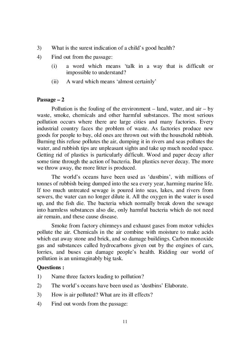 MP Board Class 9 English (Special) Question Bank (PDF) – Important Questions