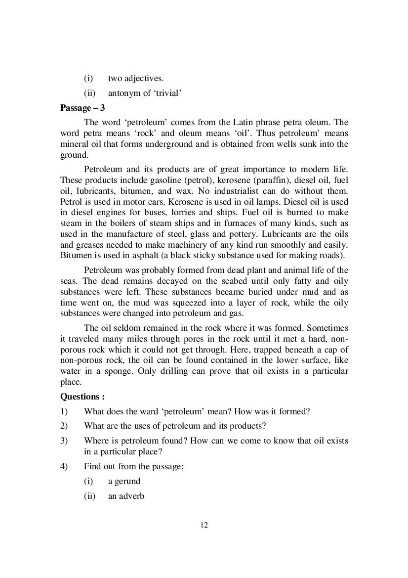 MP Board Class 9 English (Special) Question Bank (PDF) – Important Questions