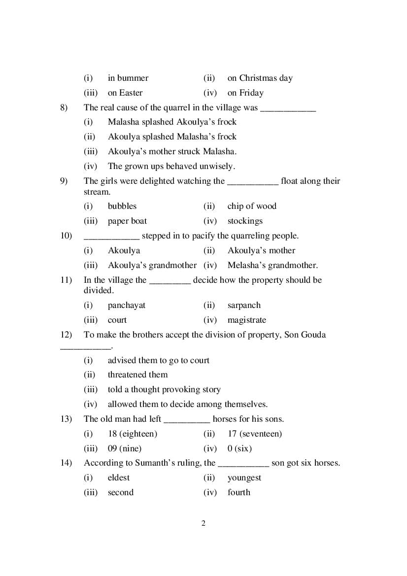 MP Board Class 9 English (Special) Question Bank (PDF) – Important Questions
