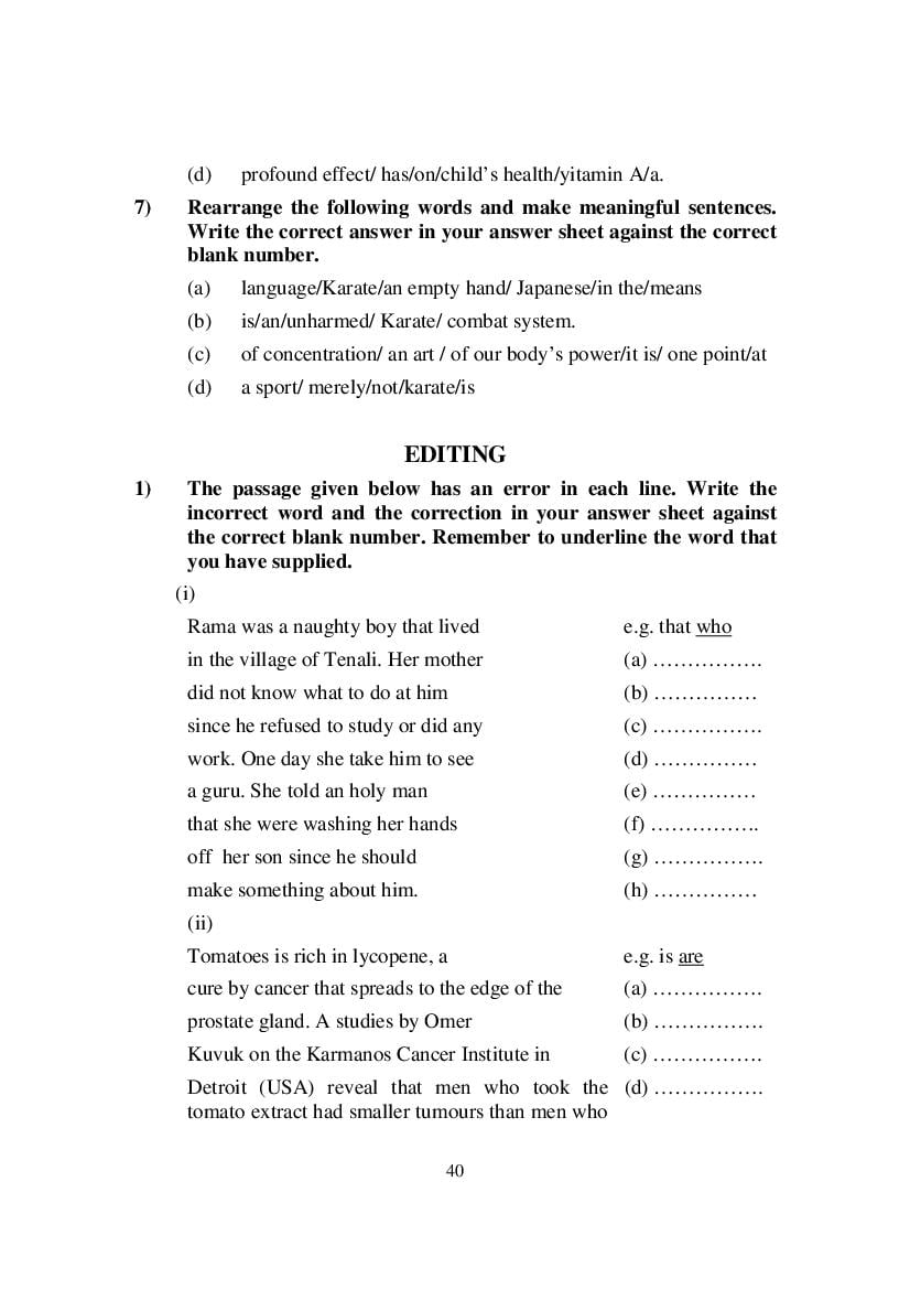 MP Board Class 9 English (Special) Question Bank (PDF) – Important Questions
