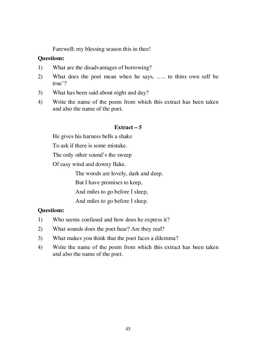 MP Board Class 9 English (Special) Question Bank (PDF) – Important Questions