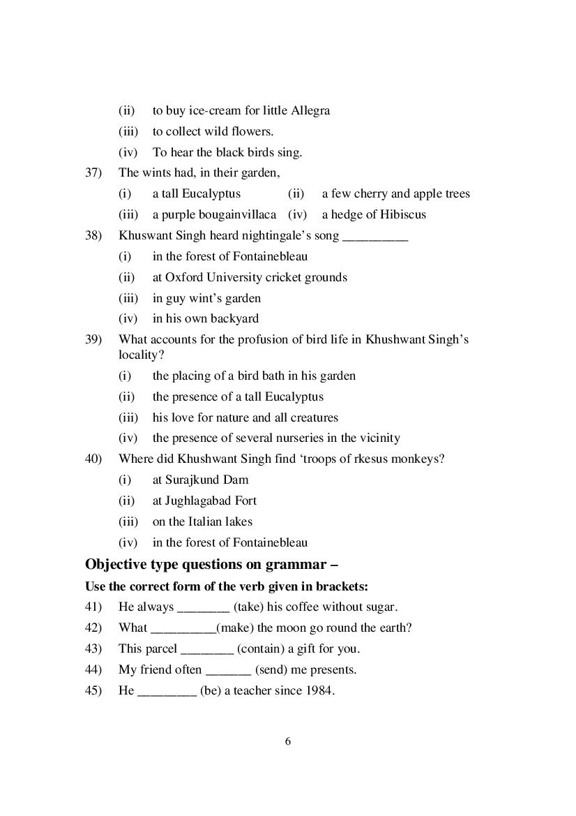 MP Board Class 9 English (Special) Question Bank (PDF) – Important Questions