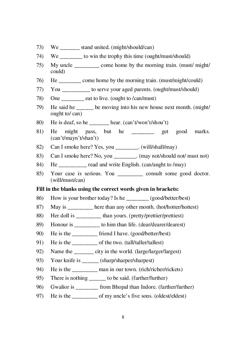 MP Board Class 9 English (Special) Question Bank (PDF) – Important Questions
