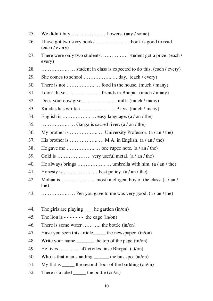MP Board Class 9 English (General) Question Bank (PDF) – Important Questions
