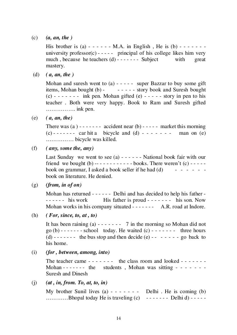 MP Board Class 9 English (General) Question Bank (PDF) – Important Questions
