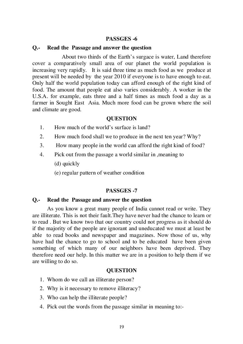 MP Board Class 9 English (General) Question Bank (PDF) – Important Questions