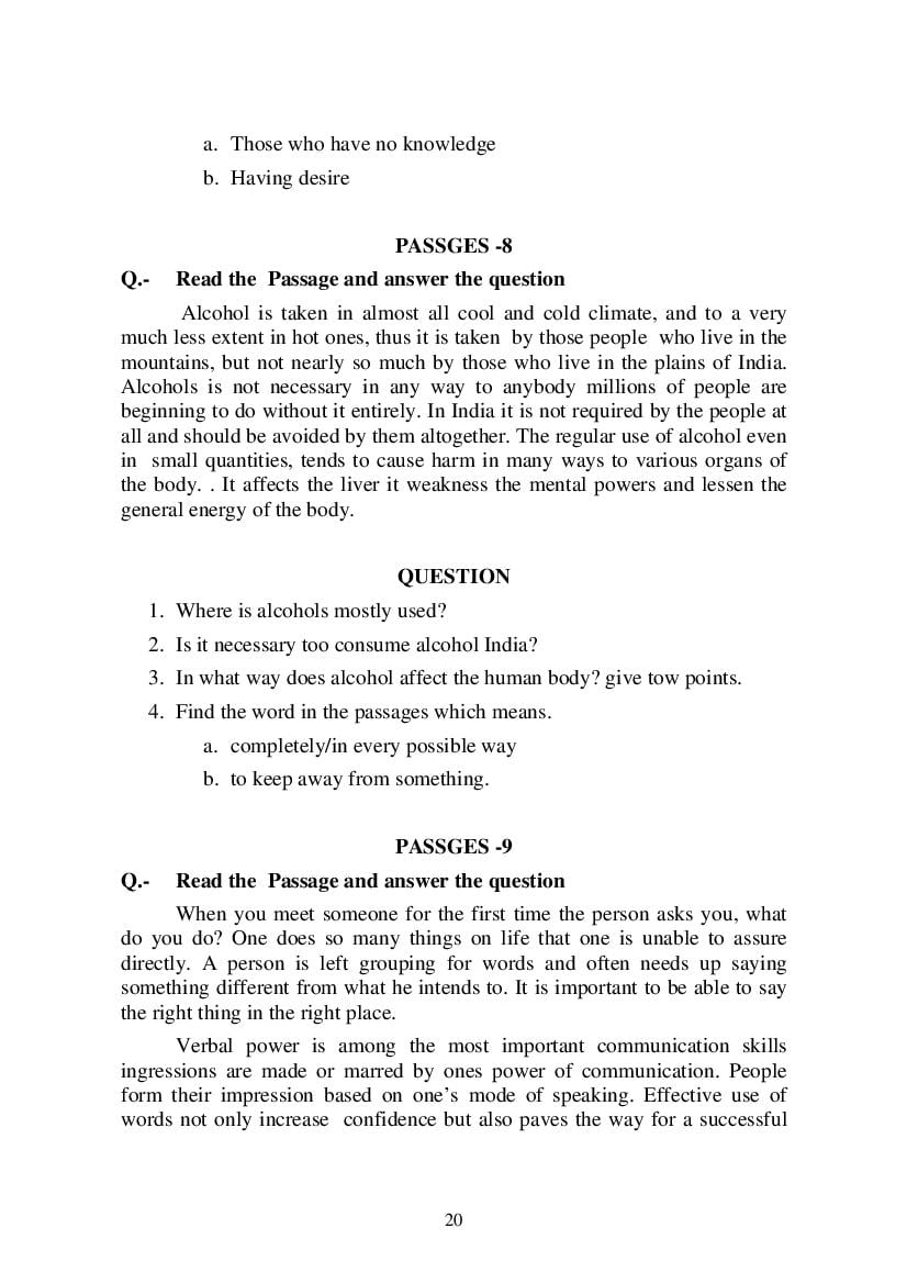 MP Board Class 9 English (General) Question Bank (PDF) – Important Questions