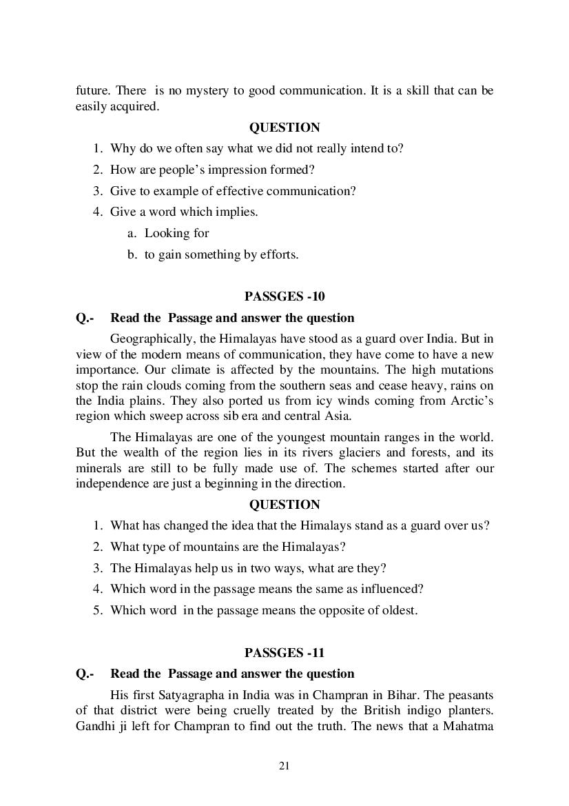 MP Board Class 9 English (General) Question Bank (PDF) – Important Questions