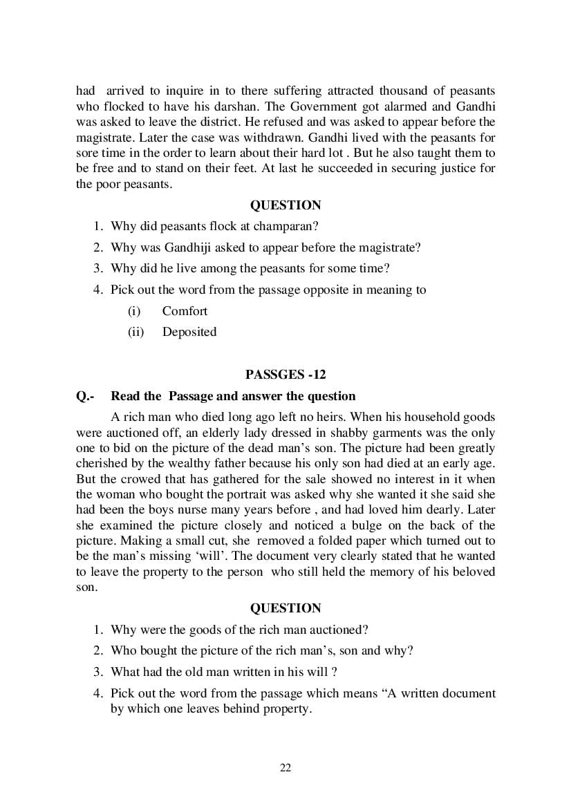MP Board Class 9 English (General) Question Bank (PDF) – Important Questions