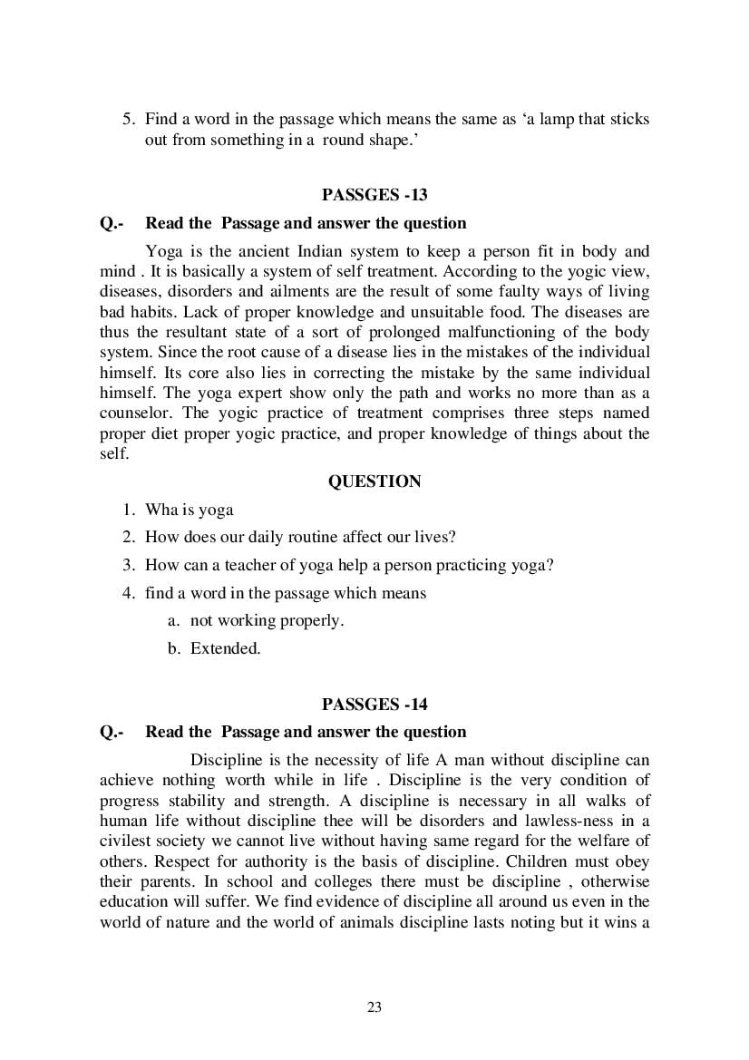 MP Board Class 9 English (General) Question Bank (PDF) – Important Questions