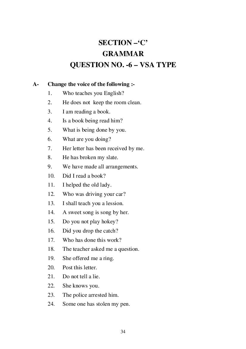 MP Board Class 9 English (General) Question Bank (PDF) – Important Questions