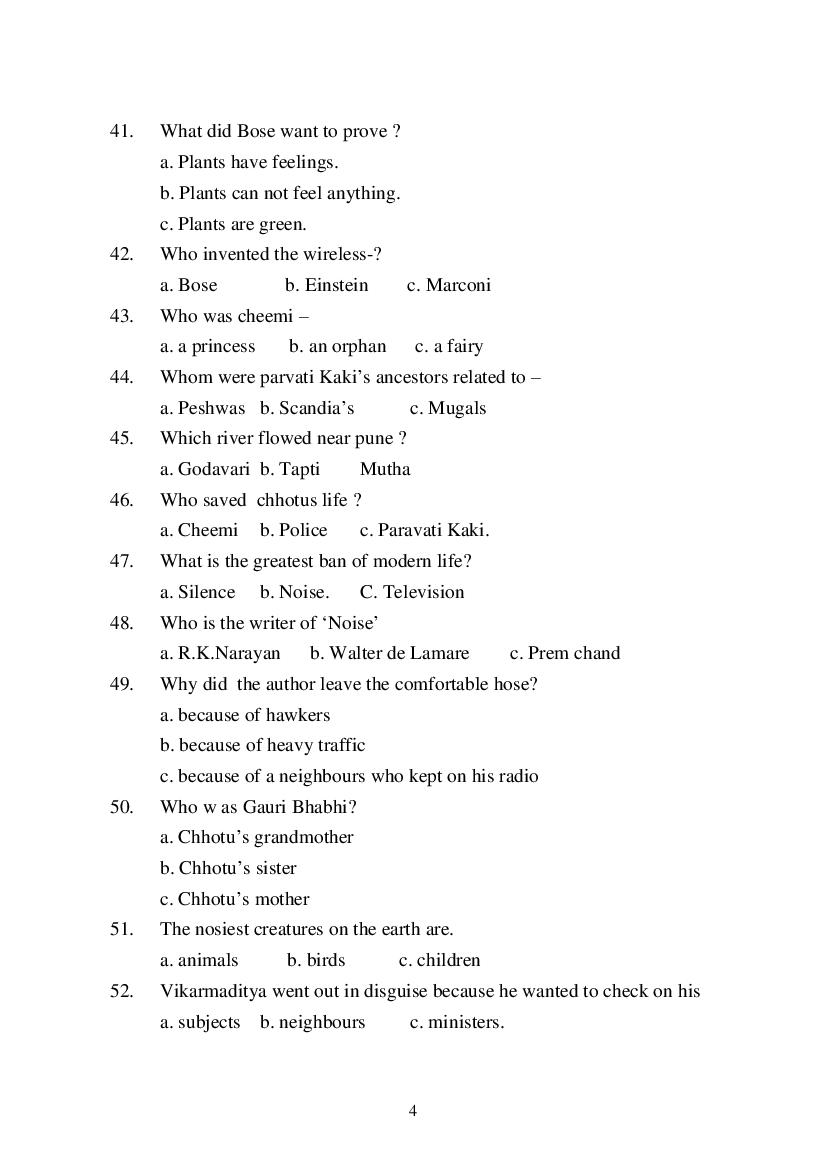 MP Board Class 9 English (General) Question Bank (PDF) – Important Questions