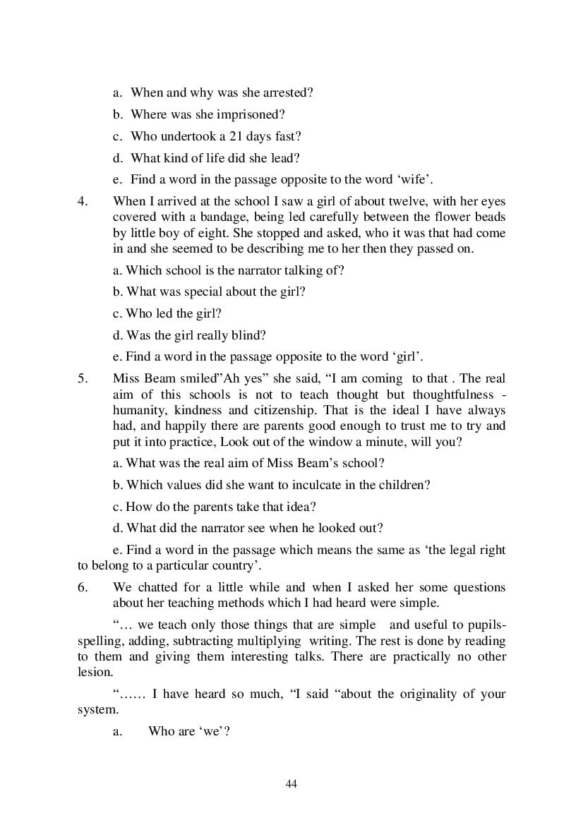 MP Board Class 9 English (General) Question Bank (PDF) – Important Questions