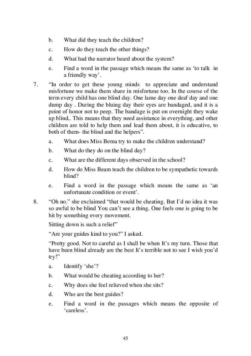 MP Board Class 9 English (General) Question Bank (PDF) – Important Questions