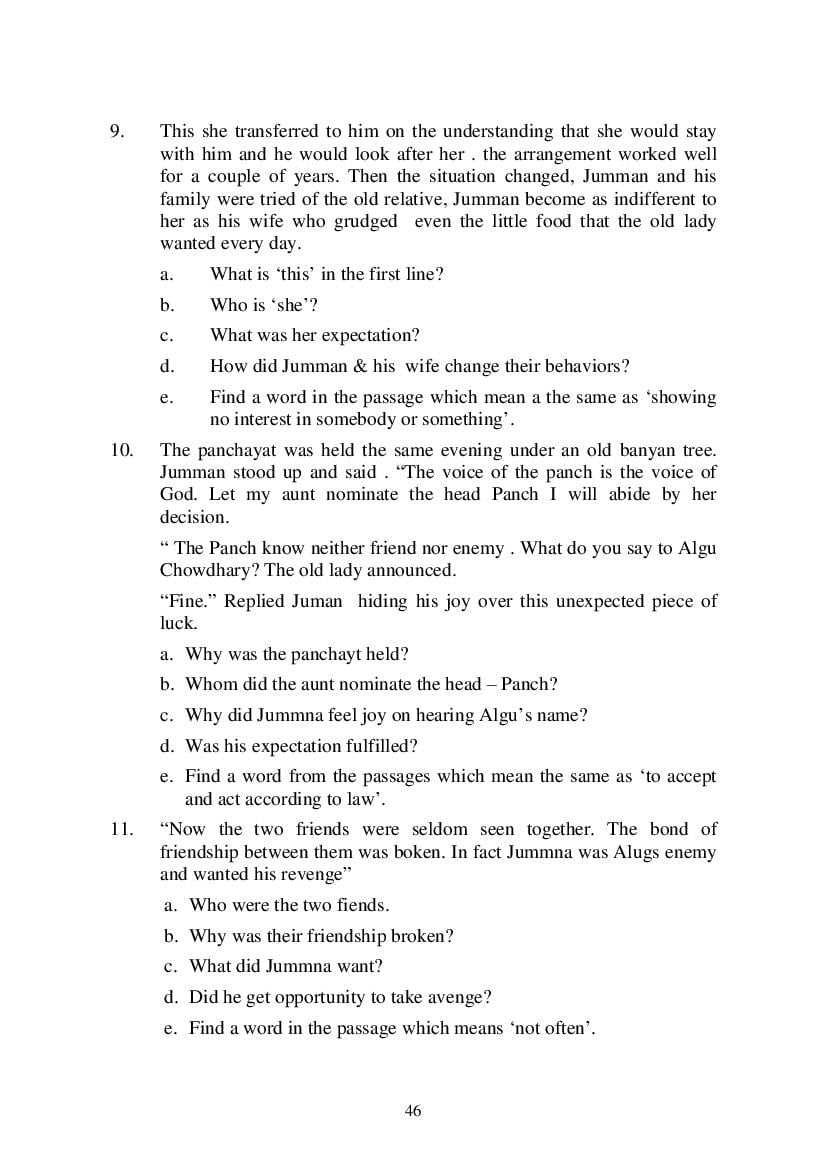 MP Board Class 9 English (General) Question Bank (PDF) – Important Questions