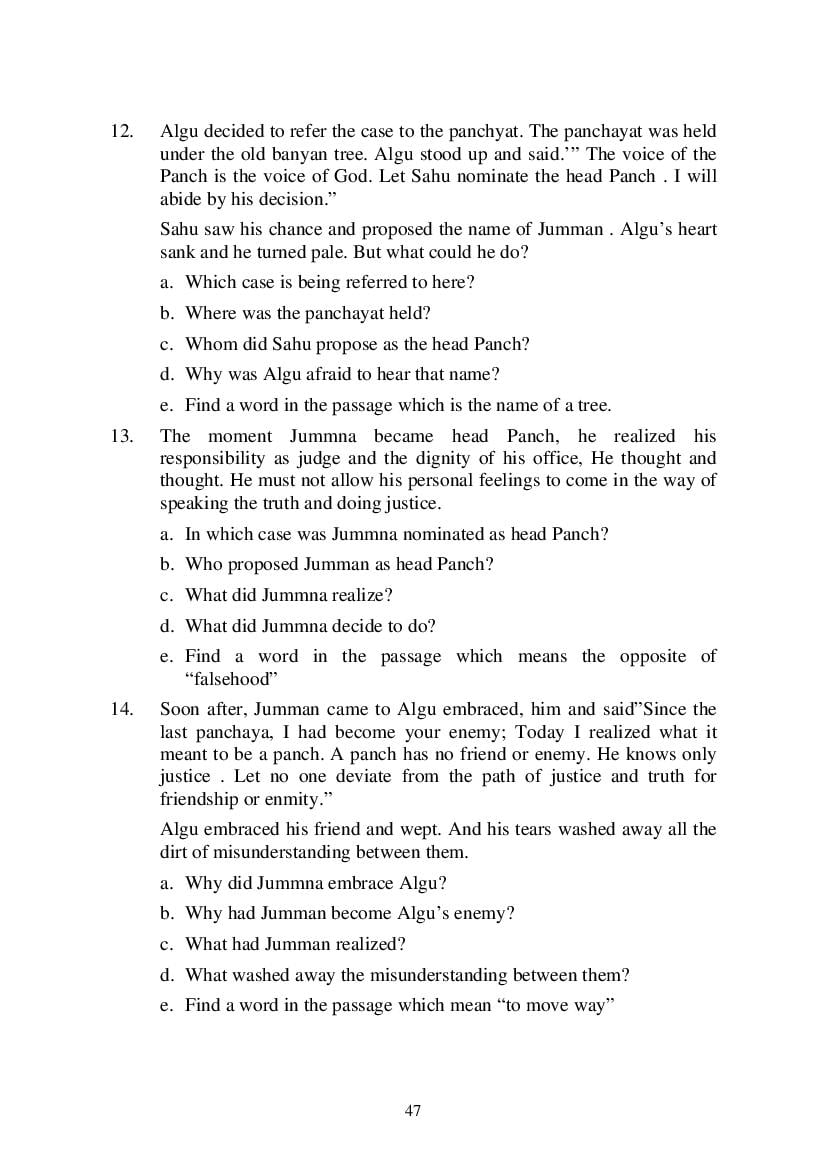 MP Board Class 9 English (General) Question Bank (PDF) – Important Questions