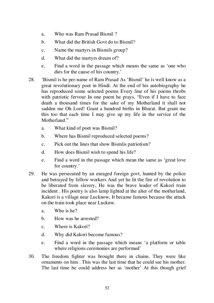 MP Board Class 9 English (General) Question Bank (PDF) – Important Questions