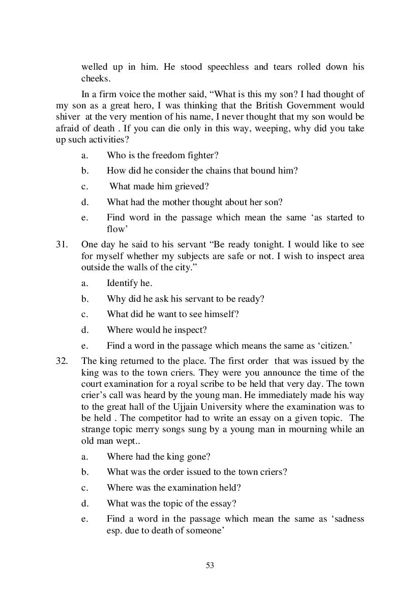 MP Board Class 9 English (General) Question Bank (PDF) – Important Questions