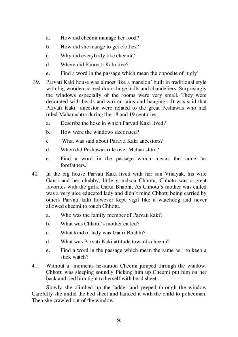 MP Board Class 9 English (General) Question Bank (PDF) – Important Questions