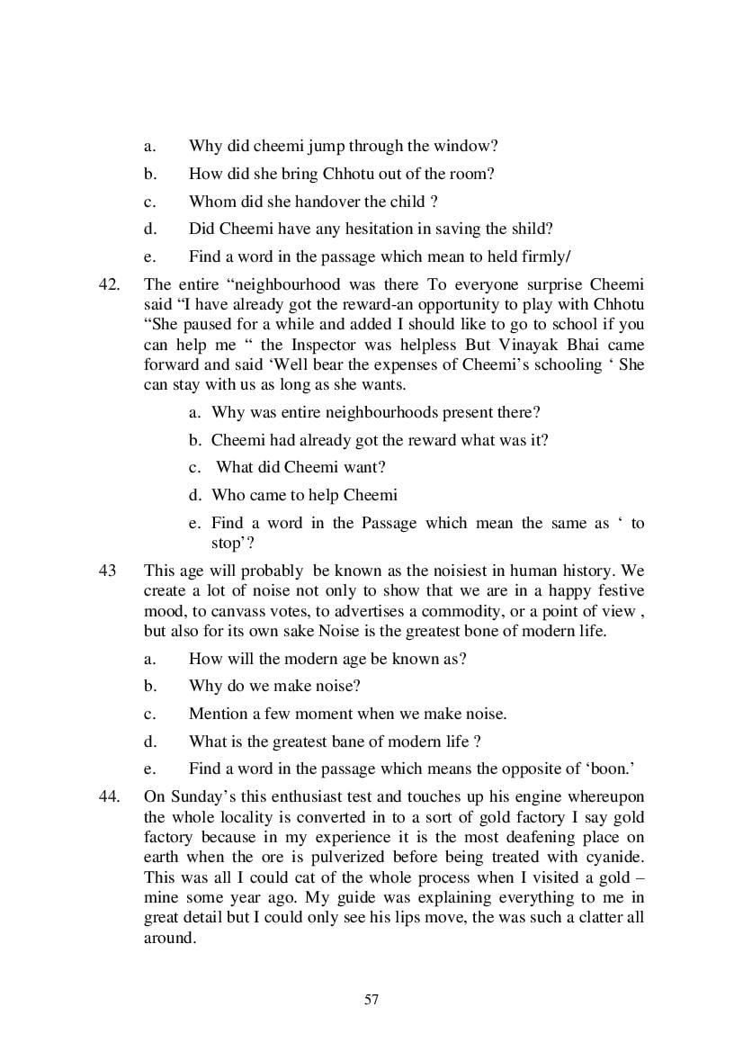 MP Board Class 9 English (General) Question Bank (PDF) – Important Questions